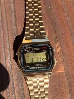 Casio Gold Digital Watch A159WGE Vintage 80s Retro Minimalist